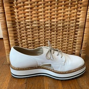 White Platform Shoes • Lace-Up • Size 39